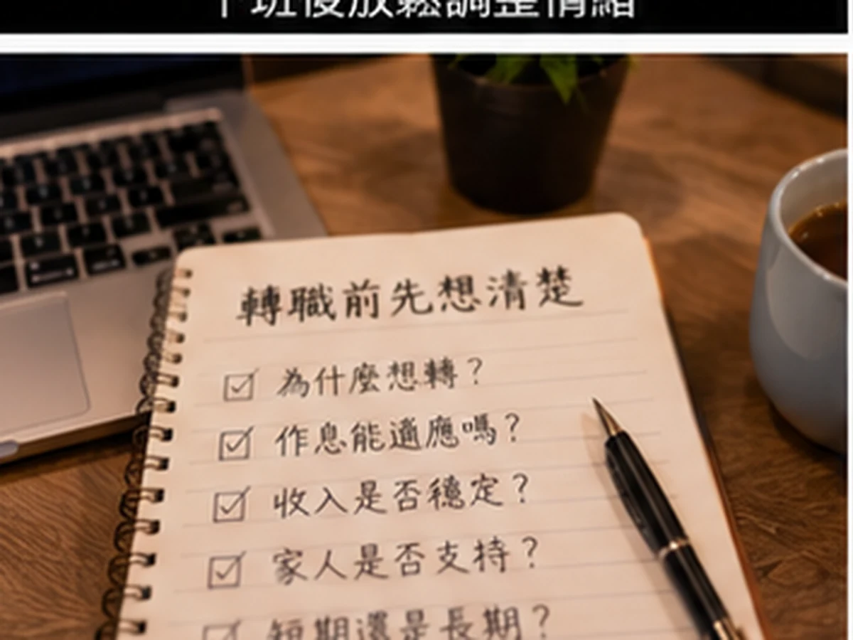 一般工作轉做八大前評估自己的生活狀況
