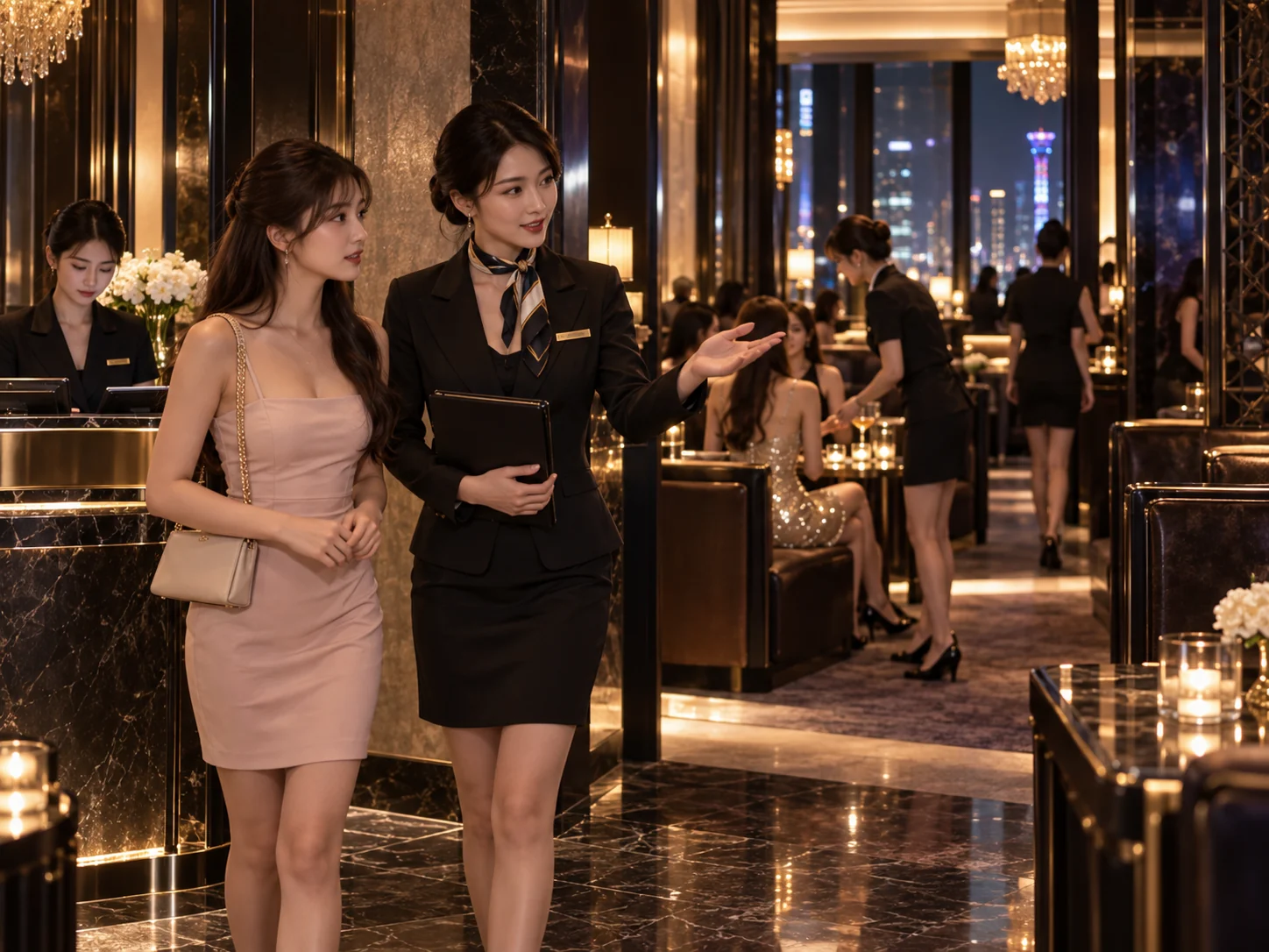酒店新人由現場人員說明坐檯與上班流程