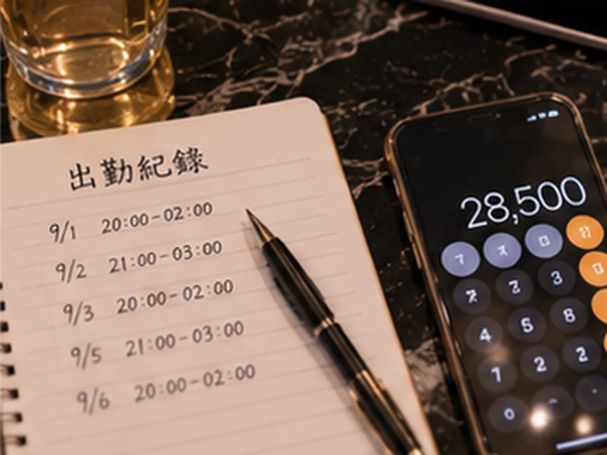 酒店出勤紀錄與薪資對帳資料